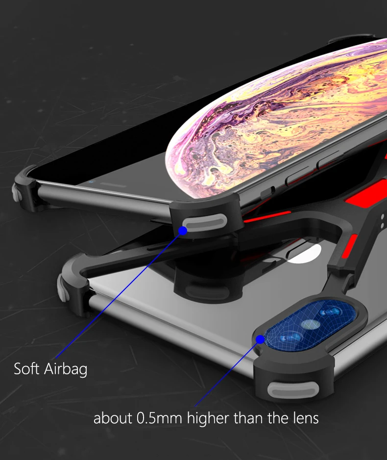 R-JUST для iPhone XS Max бампер чехол Роскошный милый тонкий жесткий металлический алюминиевый Броня защитный чехол для телефона iPhone XR X задняя крышка