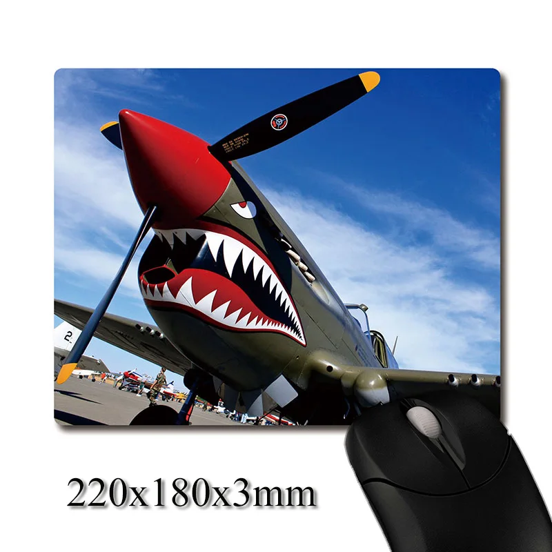 

Shark mouth inkjet P-51 Fighter image printed Heavy weaving anti-slip rubber pad office mouse pad Coaster Party favor gifts