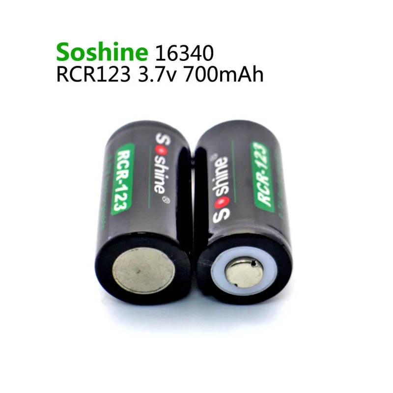 2 шт./упак. Soshine RCR123 16340 аккумулятор 700 мАч 3 7 в перезаряжаемый литий ионный с