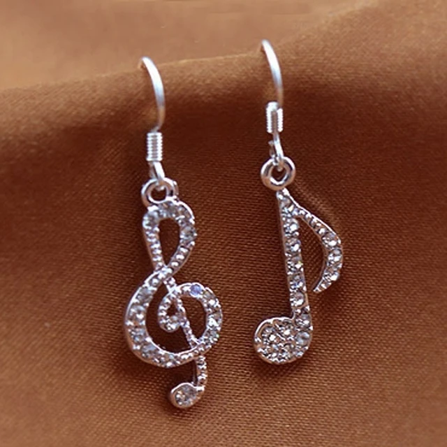 New Modern Drop Earrings Music Character Elegant Temperament Silver New Modern Drop Earrings Music Character Elegant Temperament Silver Plated For Women Fashion Jewelry 7837