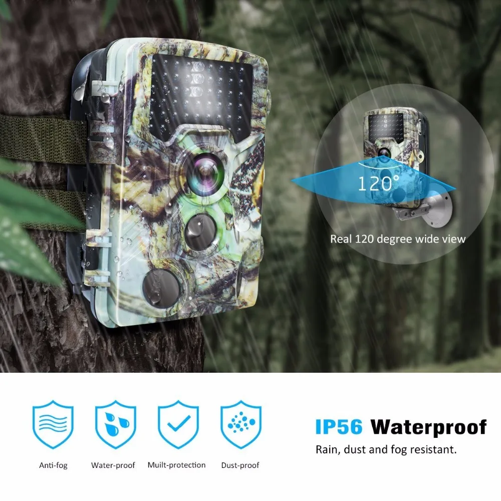 16MP Night vision 2.4LCD Hunting Wild Camera H881 Photo Trap 1080P IP56 Waterproof Infrared Trail camera 1