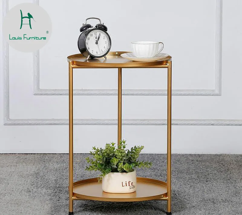 

Louis Fashion Plant Selves Coffee Tables North Platform Simple Small Apartment Sofa Round Simple Leisure Living Room