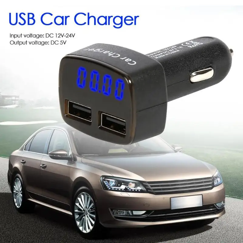 Автомобильное зарядное устройство VODOOL 4 в 1 с USB измеритель температуры тока