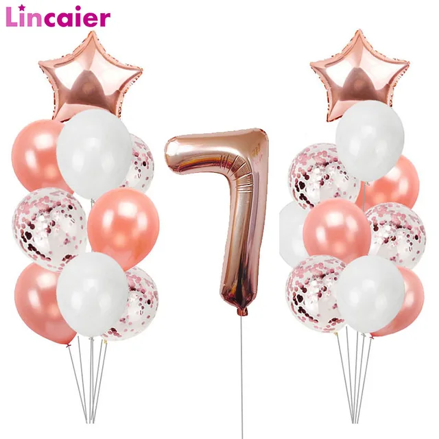 Lincaier Number 7 Balloons for 7 Years Old Girls Boy Birthday Party