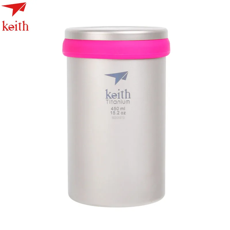 2017 Keith  Eco-friendly Tea pot Tea Infuser Coffee Mug Drinkware Double wall Ultralight Titanium Mugs Tea Cup With CoverTi3521