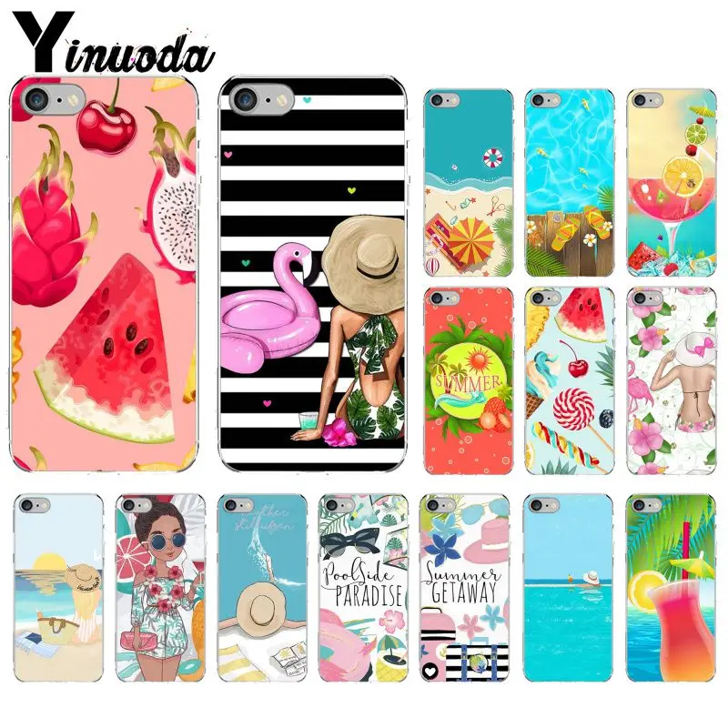 

Yinuoda Summer holiday travel gir Transparent TPU Soft Silicone Phone Cover for iPhone X XS MAX 6 6s 7 7plus 8 8Plus 5 5S SE XR