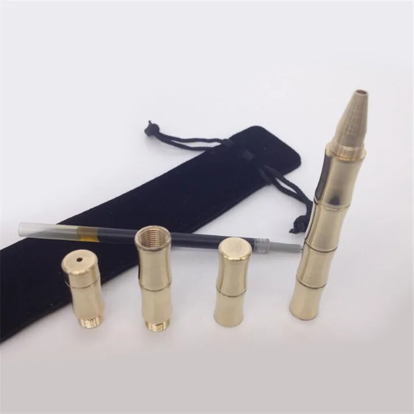 

Multifunction Pure Brass Metal Pen Manual Tactical Pens Outdoor Tools Bamboo Copper Top Vents Grinding Gravel Gift High Quality
