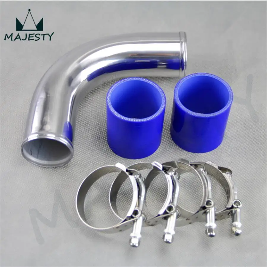 90 degree 60mm 2.36" Aluminum Turbo Intercooler Pipe Piping+silicon