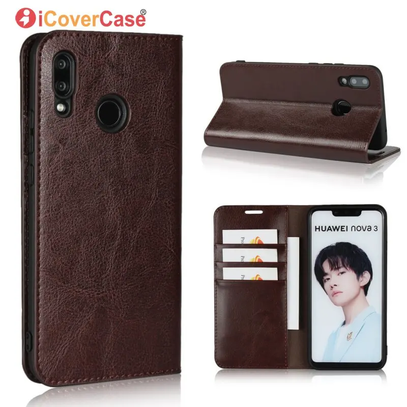 

Genuine Leather Case For Huawei nova 3 Luxury Business Wallet Cover For Huawei nova3 Flip Bag Mobile Phone Accessory Etui Coque