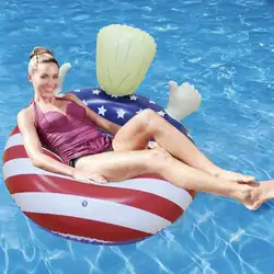Надувные поплавки для бассейна Дональд Трамп плот надувной плавательный круг с ручкой для летнего бассейна вечерние кольца для плавания