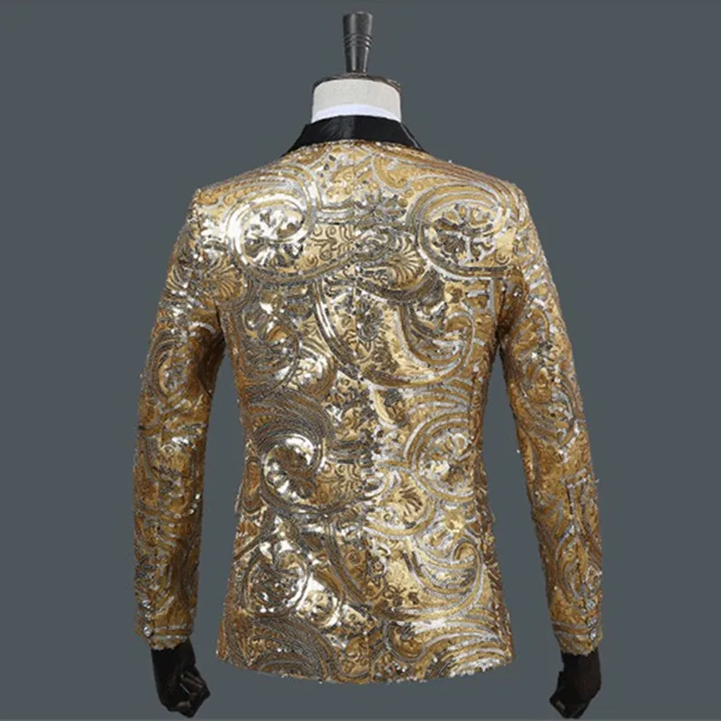 Soirée Robes Paillettes De Bar Chanteur Robe Vestes Hôte Costume pink Performance Mâle Discothèque Gold Homme Show Scintillant Stage WrxedCoB