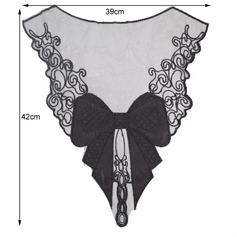 2 шт./компл. Черный и белый кружевной воротник красивый цветок кружева аппликация отделкой, кружевной ткани Скрапбукинг швейные принадлежности