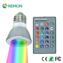 3W GU10/ E27 AC:85-265V MR16 DC:12V RGB16 Color Change LED spotlight Lamp bulb for Home Party decoration with IR Remote