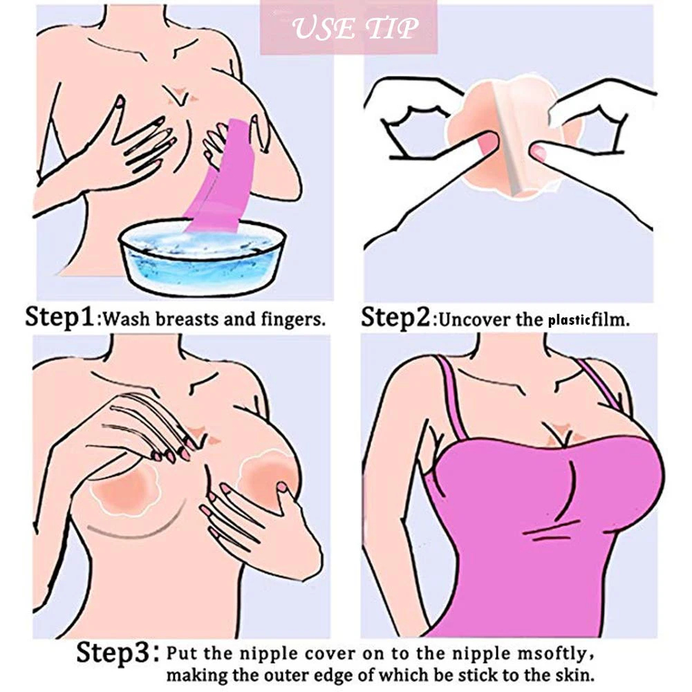 4Pairs Reusable Silicone Petal Adhesive Nipple Cover Invisible Bra Pad Pasties New Self Adhesive Nipple Breast Pasties Cover