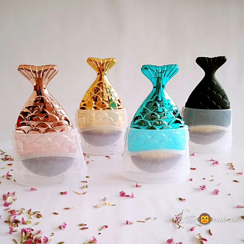 Кисть для основы макияжа Bling Black Mermaid профессиональная кисть нанесения пудры и