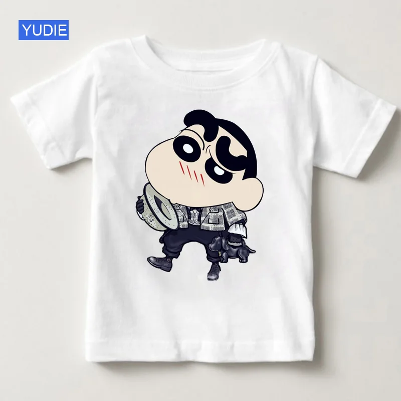 

Crayon Shin-chan Clothing Japan Anime Children Short Sleeve T Shirt Crayon Shin Summer T Shirts White Top Boy Girl Clothes YUDIE