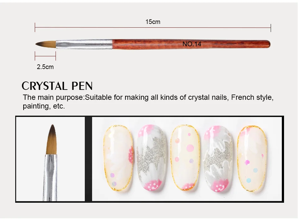 Saviland дизайн ногтей, ручка с кисточкой акрил УФ гель для ногтей расширение строительный гель для полировки Рисунок Живопись кисточки набор ручка маникюра инструмент