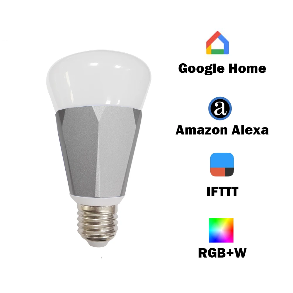 

E27 Light Voice APP WIFI Control Alexa Echo Google Home IFTTT Lamp RGBW Timer Control 110v to 240v
