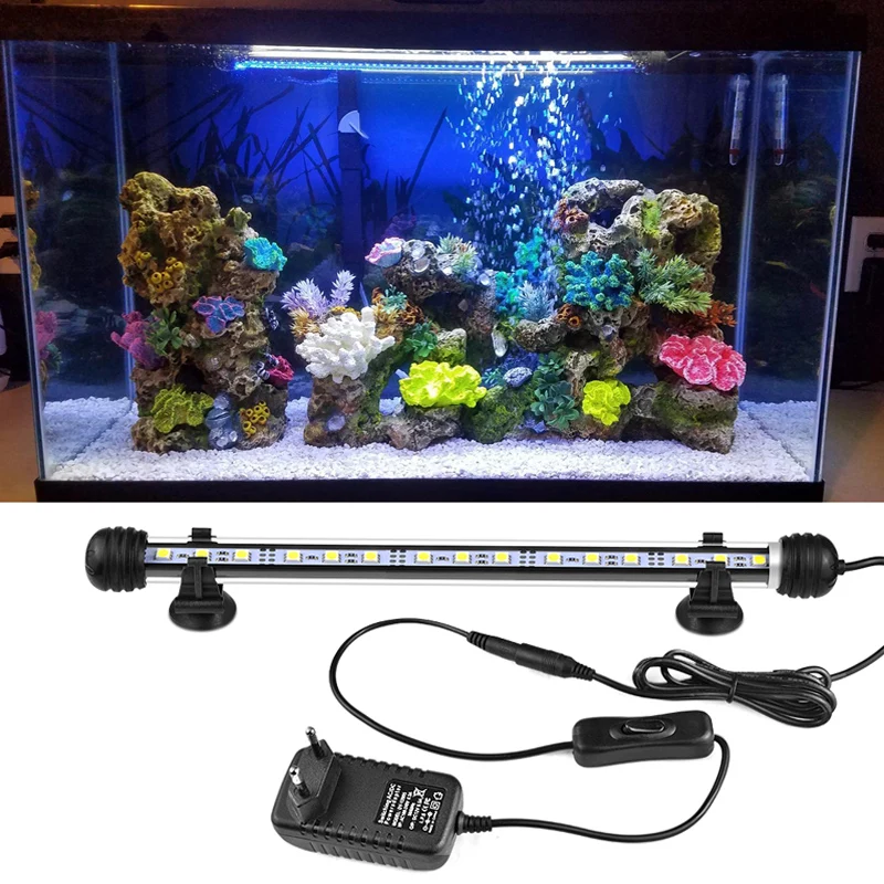 

EU Power Supply LED Light For Fish Tank Aquarium LED Lighting Luz Acuario 19CM 29CM 39CM 49CM Aquarium Lamp RGB Fishing Light