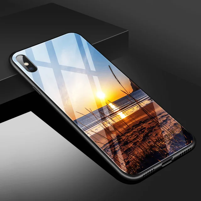 Tempered Glass Back Case For iPhone X 8 7 6 6s plus 8plus 7plus Cover