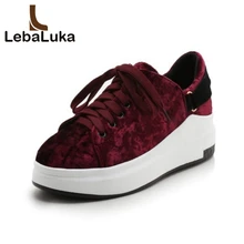 Tuyoki/модные женские туфли на плоской подошве с завязками; повседневная женская обувь на платформе; сезон весна-осень; повседневная обувь из флока с круглым носком; размеры 31-43