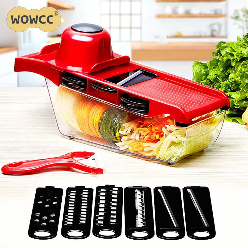 

Mandoline Slicer Manual Vegetable Cutter Potato Slicer With Container Carrot Grater Julienne Onion Dicer Kitchen Accessories