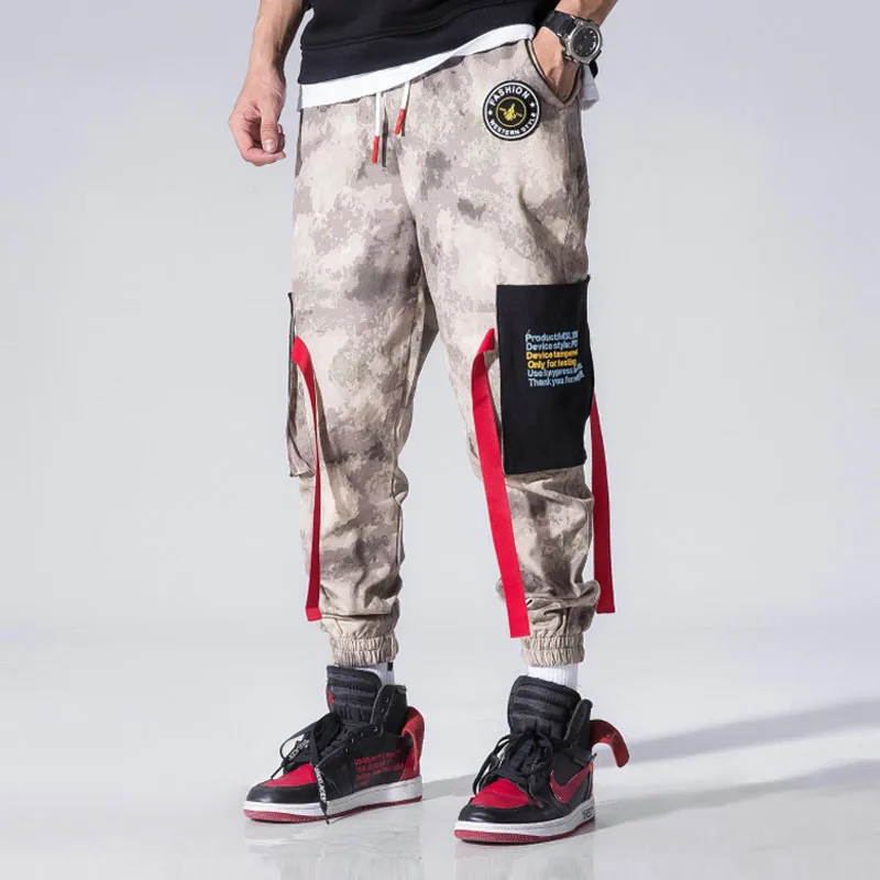 

2018 Mens Fashion Camo Splice Joggers Pants Camo Pants Cargo Pants Men Camouflage Pants Mens Trousers