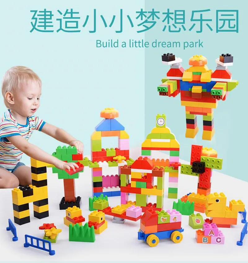 108 шт Diy блоки большого размера строительные блоки город творческие с Развивающие игрушки для детей Подарки совместимы с Duploed