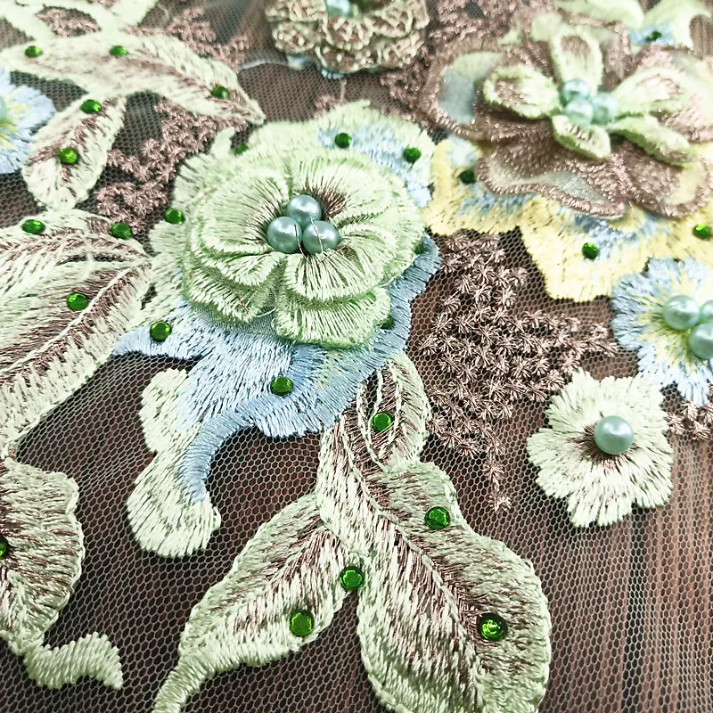 Embroidered Flower Patch Embroidery Beaded Applique Lace Patches For Clothing Wedding (9)