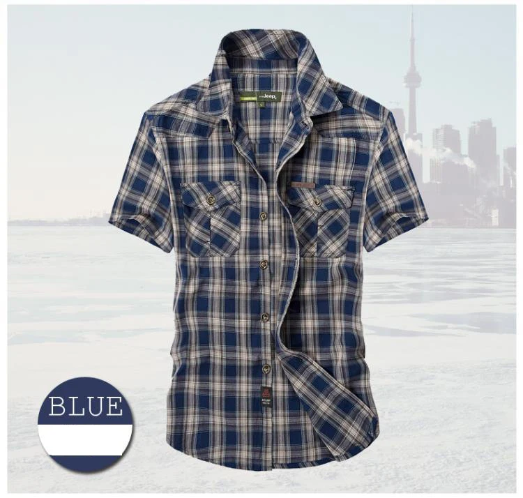Новая летняя хлопковая Клетчатая Мужская рубашка с коротким рукавом, размер M-3XL, Повседневная дышащая мужская рубашка camisa social masculina