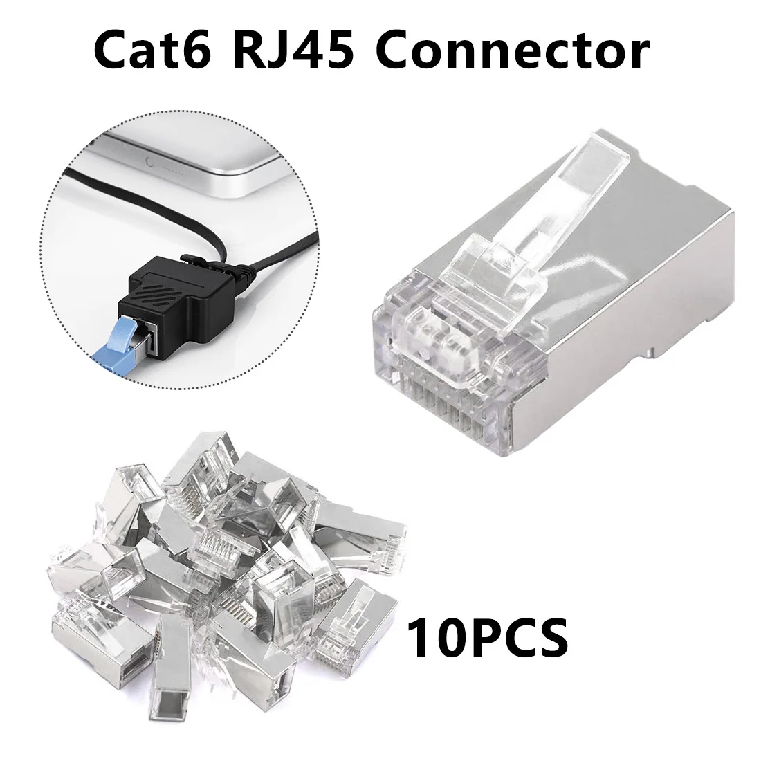 10 шт. разъем RJ45 Cat6 8P8C модульный Ethernet кабель Позолоченный Cat 6 ОБЖИМНАЯ сеть RJ 45