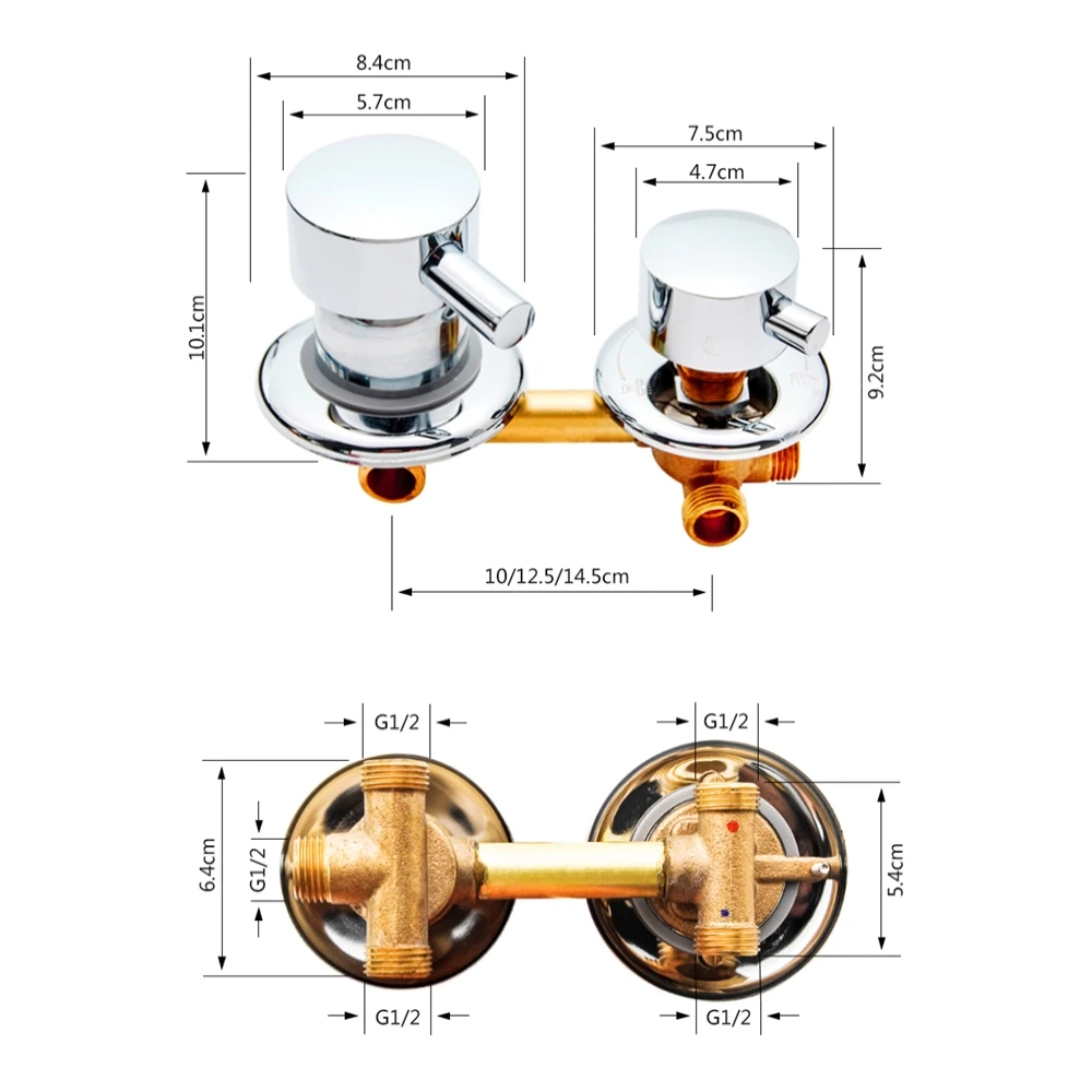Günstig 2 3 4 5 weisen Wasser Outlet Schraube Gewinde Zentrum Abstand 10cm 12,5 cm Misch Ventil messing Bad Dusche Mixer Wasserhahn Tap Kabine