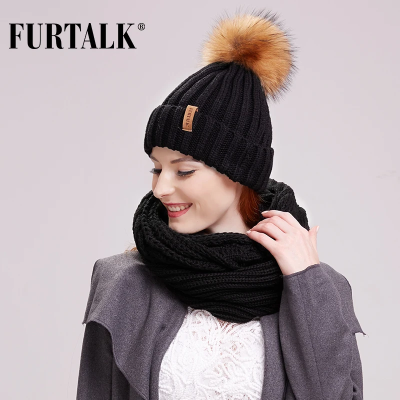 Furtalk Topi Musim Dingin Syal Set 