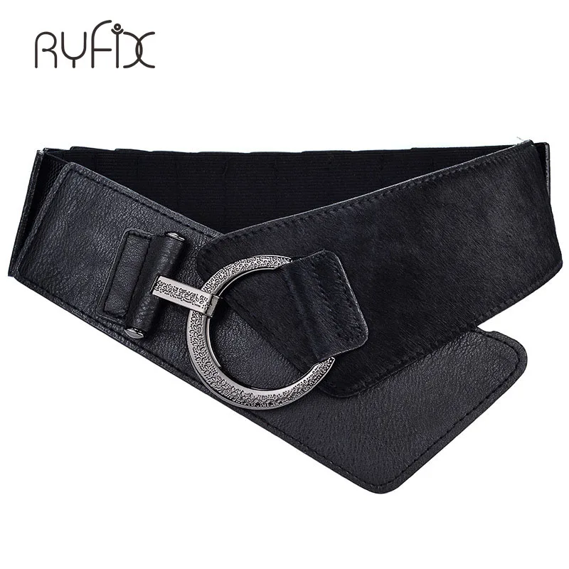 

2019 New Women Ladies Elastic Belt Faux Leather Black Stretchy Wide Waistband Fashion Girls Autumn Winter Waist Belt BL216