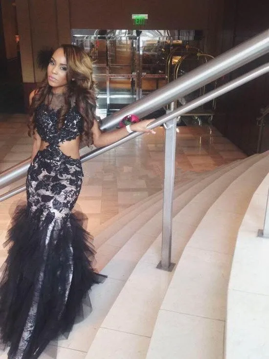 

Nude Waist Unique Mermaid Prom Dresses 2016 Special Occasion Party Gowns Ruffle Formal Evening Dresses Robe Soiree