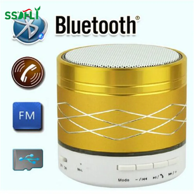 

Ssdfly LED Light Portable Mini Metal Wireless Bluetooth Speaker USB Digital Music Power Amplifier FM Radio Subwoofer MP3 Player