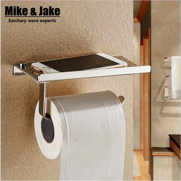 Stainless Steel 304 Bathroom Paper Phone Holder With Shelf Stainless Steel 304 Bathroom Paper Phone Holder With Shelf Mobile Phones Towel Rack Toilet Tissue Bo In Holders From Home