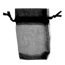 100 шт сумки/мешочки из органзы шнур раздвижные зажим-для свадьбы, ювелирные изделия, подарки черный