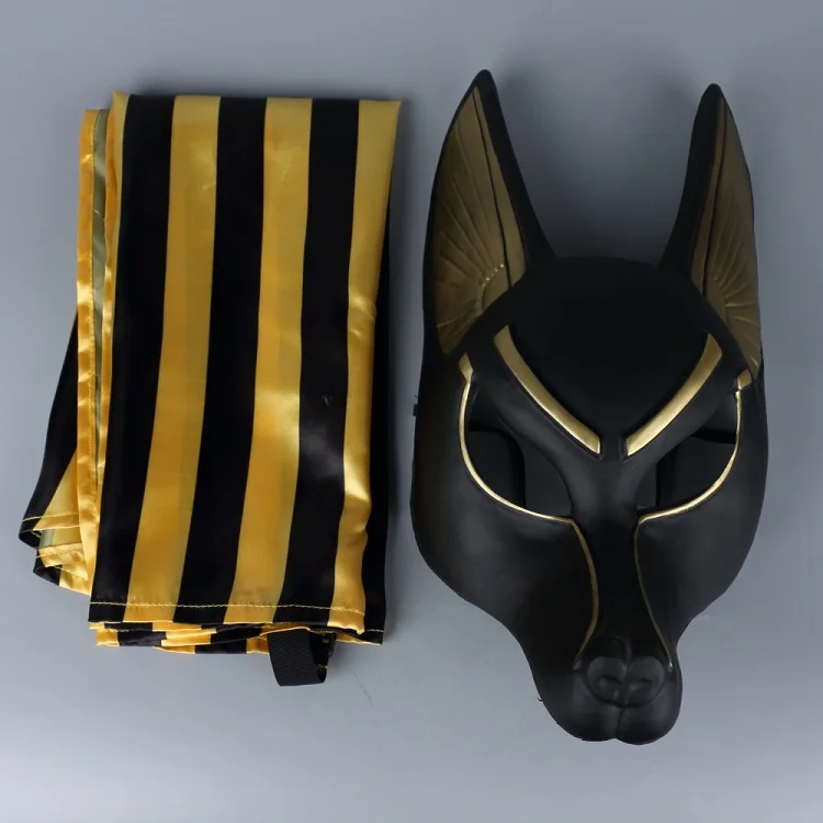 Egyptian Anubis Cosplay Face Mask PVC Canis spp Wolf Head Jackal Animal Masquerade Props Party Halloween Fancy Dress Ball (12)