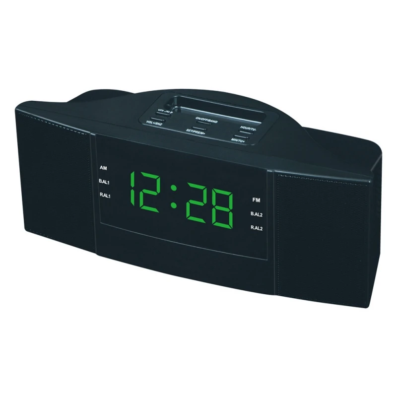 EDAL ABS 2 in 1 LED Digital Desktop Clock with FM AM Radio Function(EU Plug 220V) Radio Clock