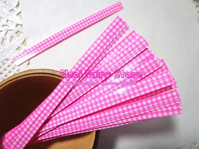 1000 шт. полиэтиленовые разноцветные зажимы для упаковки подарков|tie pink|tie bagties ties |