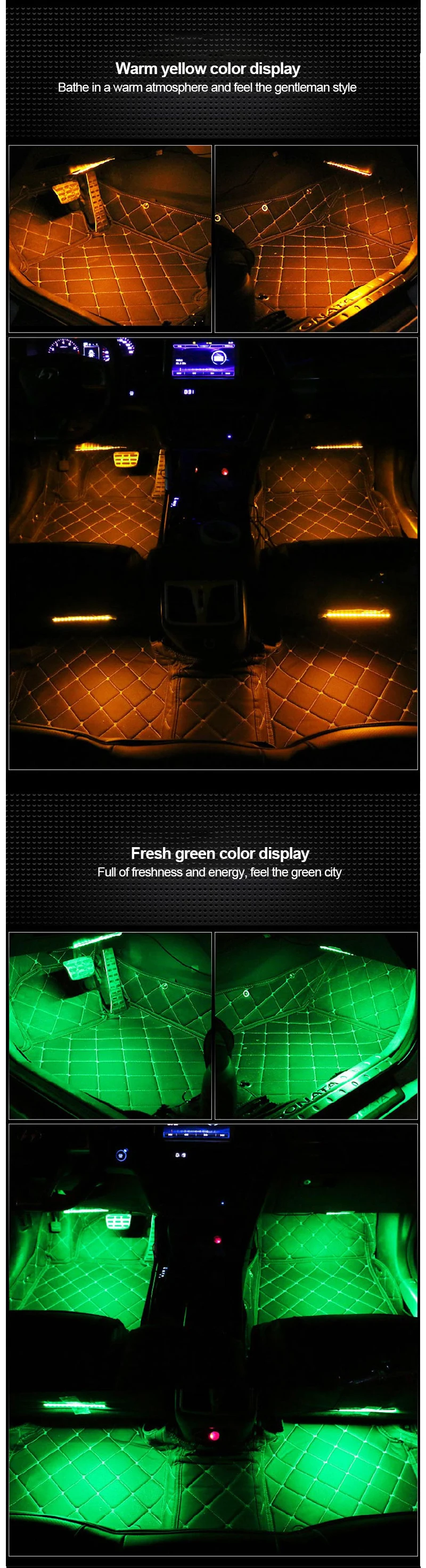 12 В Автомобильные светодиодные лампы rgb USB Авто Интерьер атмосферу декоративный светильник USB прикуриватель автомобиля атмосферные огни дистанционное управление