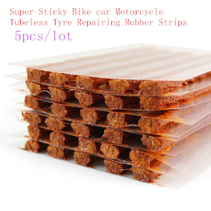 Super Sticky Bike car Motorcycle Tubeless Tyre Repairing Rubber Strips Tire Repair Strip Sealer 5pcs/lot