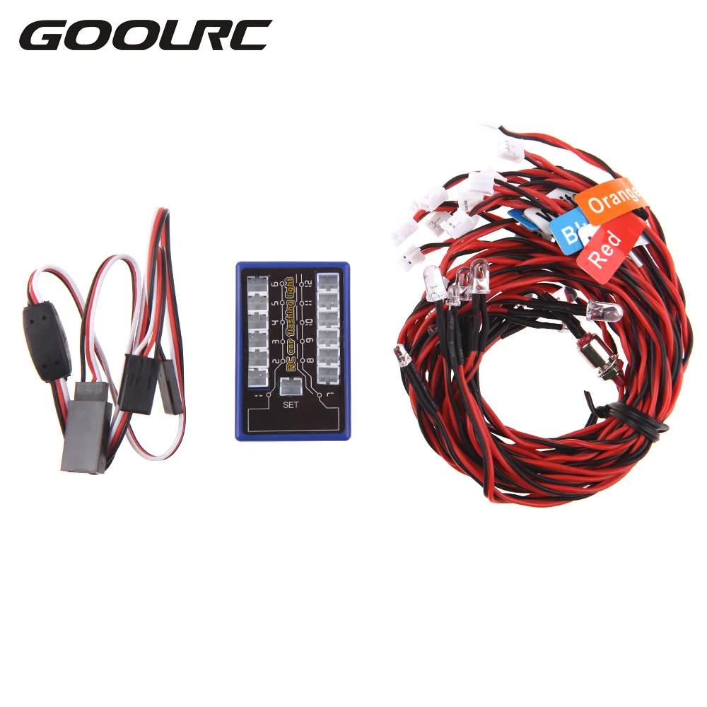 

Highlight 12 LED Flashing Light System for RC Cars Smart PPM/FM/FS 2.4G Trucks 1/10th Scale Smaller Part