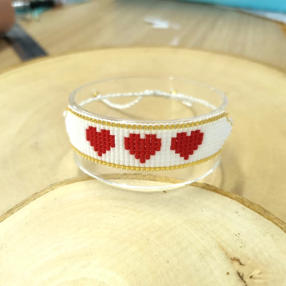 

JOYE new arrival summer bracelet woman 2019 wide white heart rope bracelets MIYUKI seed beads best friend bracelet love gift