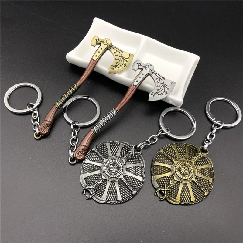 

gun keychain PickAxe keyring Axe Hammer pendant Game women man fashion jewelry