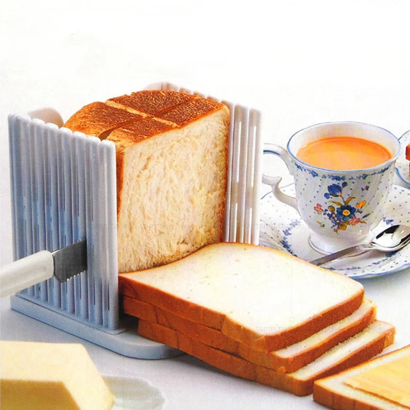 Practical bread cutter slicer Slice toaster guide rack Toast splitter