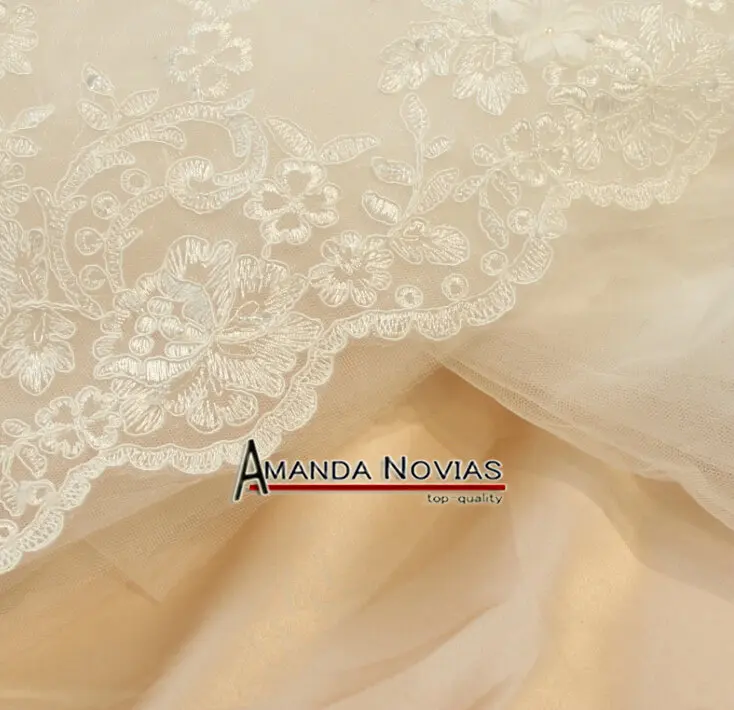 Роскошные цветочные подвенечные платья реальные фотографии Amanda Novias Свадебное платье - Цвет: white and champagne