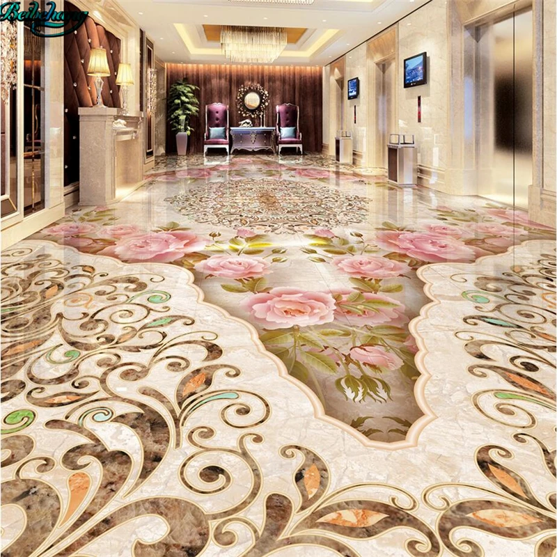 beibehang Large custom stone pattern parquet marble texture floor tile
3D floor tiles decorative painting