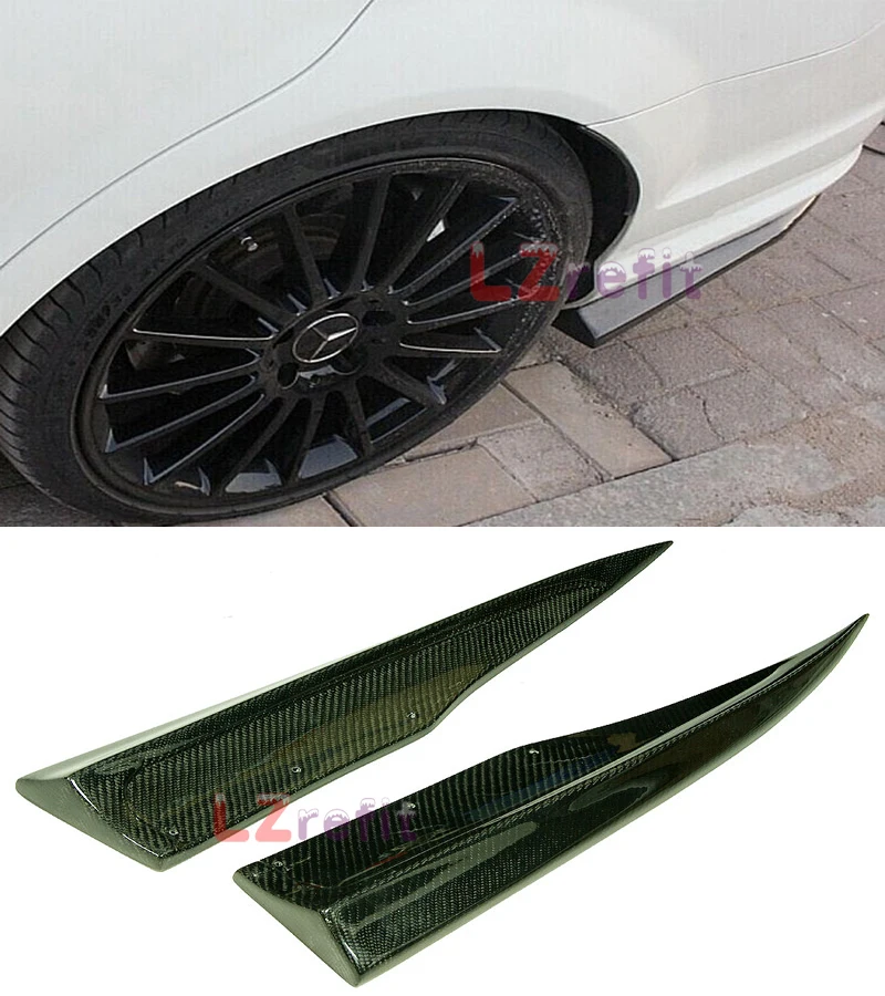 

Real Carbon Fiber Rear Bumper Extensions 1pair For Mercedes Benz W204 C63 AMG Side Skirt 2012-2014
